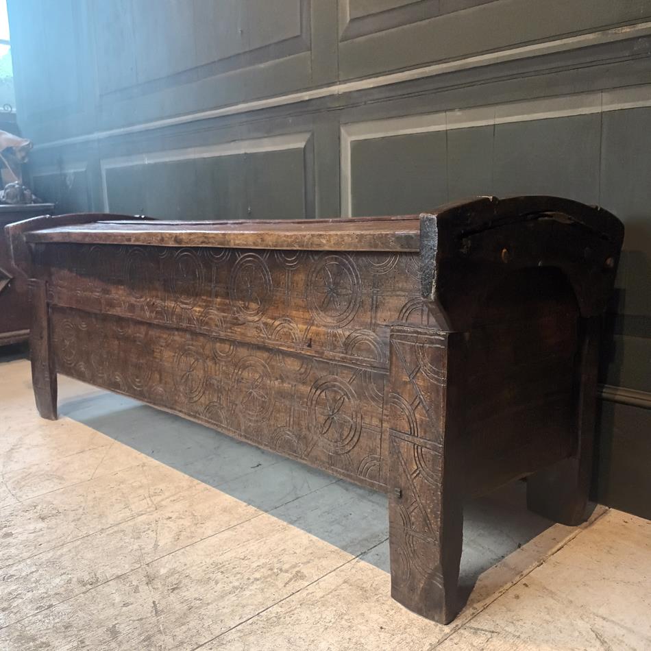 Scandinavian Carved Beechwood Coffer