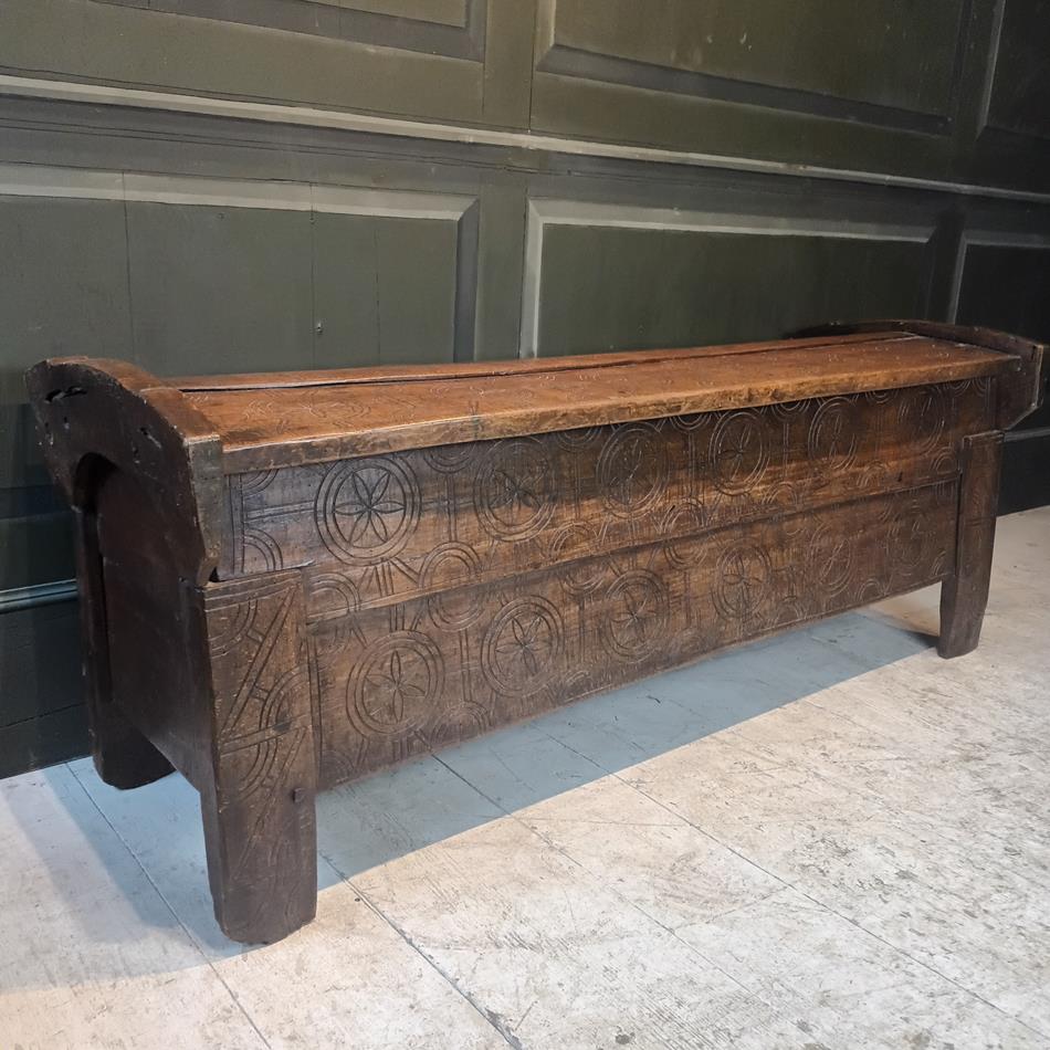 Scandinavian Carved Beechwood Coffer