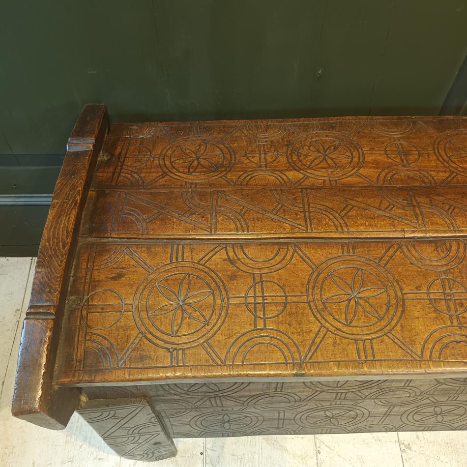 Scandinavian Carved Beechwood Coffer
