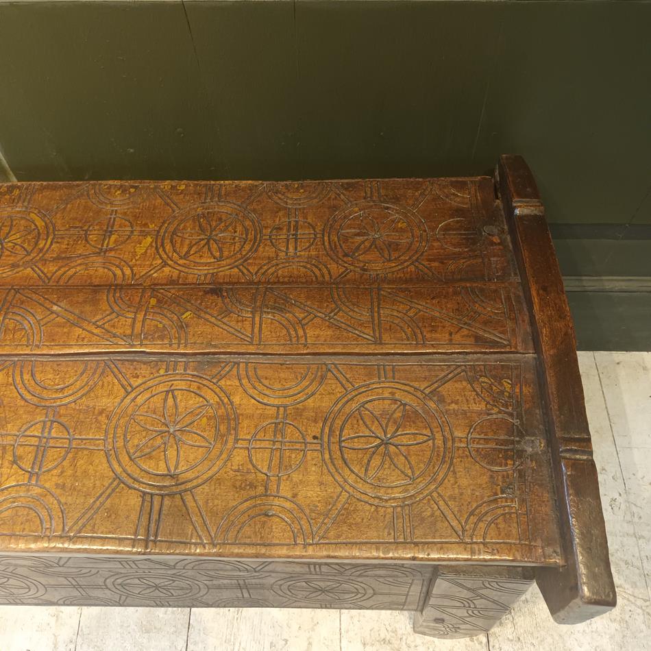 Scandinavian Carved Beechwood Coffer