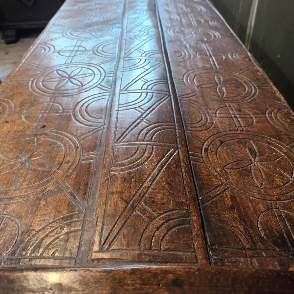 Scandinavian Carved Beechwood Coffer