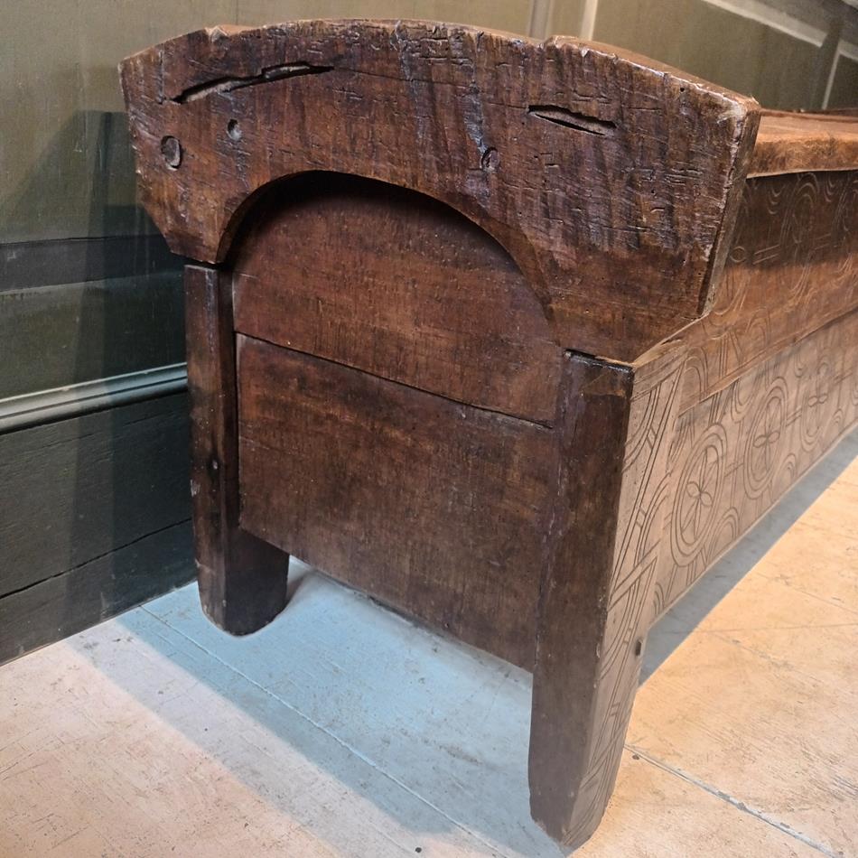 Scandinavian Carved Beechwood Coffer