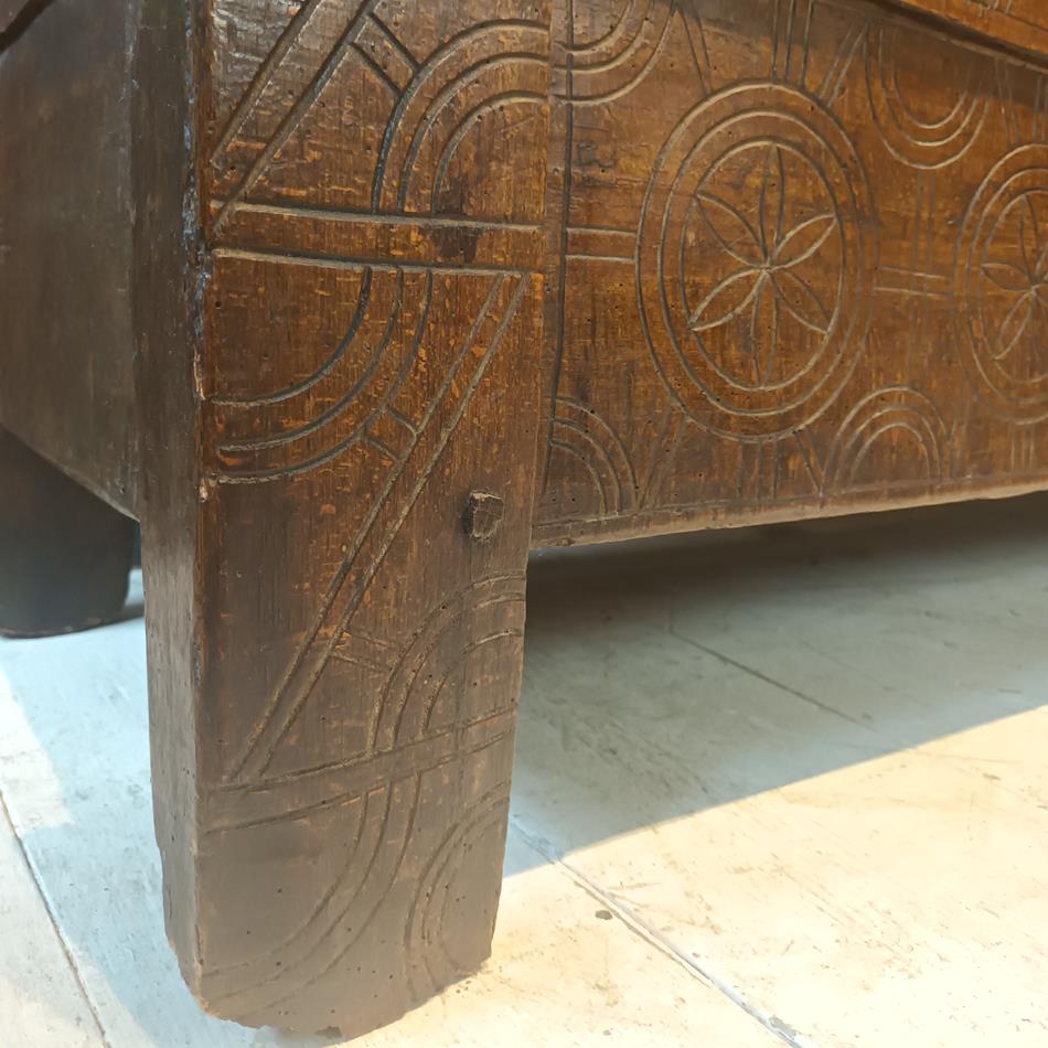 Scandinavian Carved Beechwood Coffer