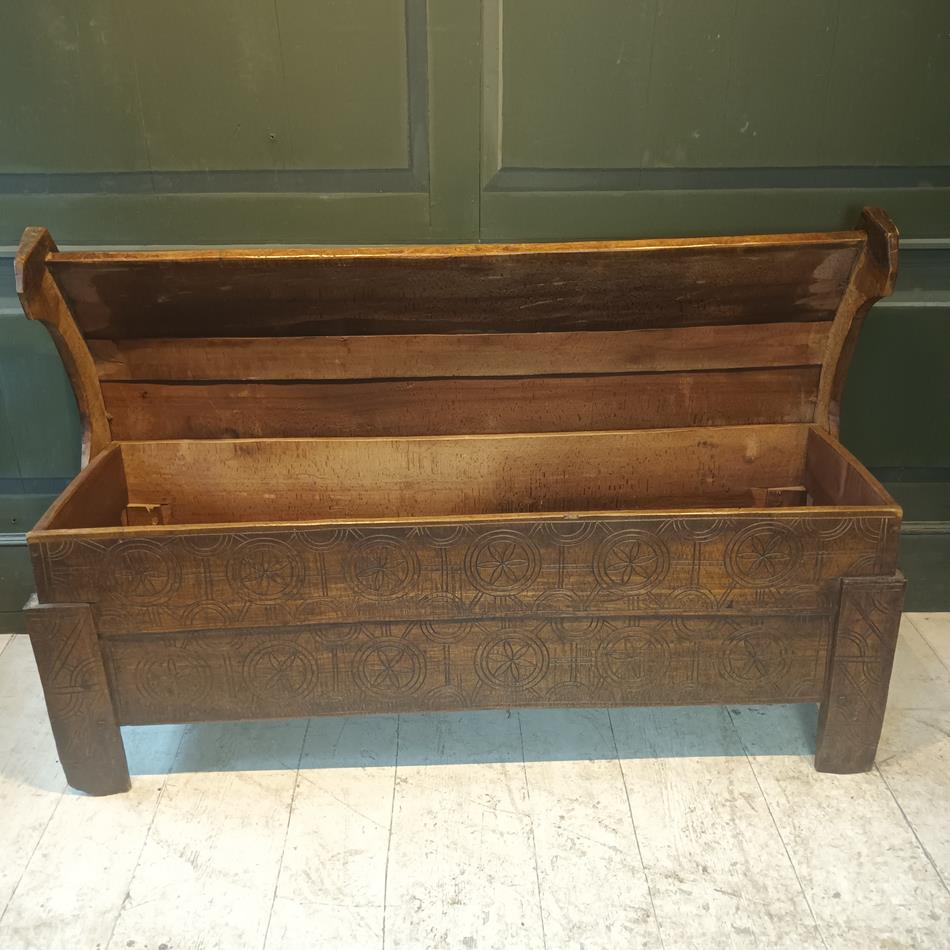 Scandinavian Carved Beechwood Coffer