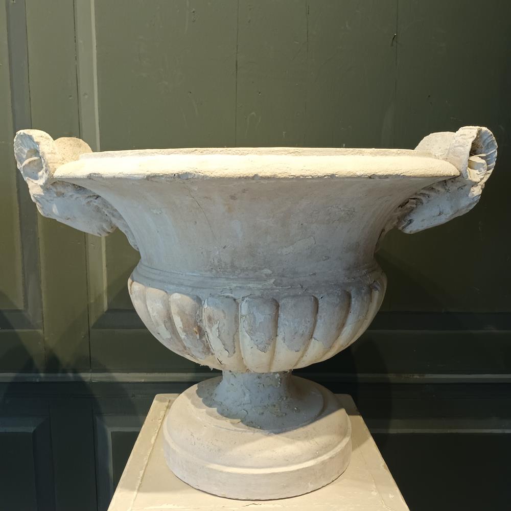 A Pair Of 19th Century Limestone Urns