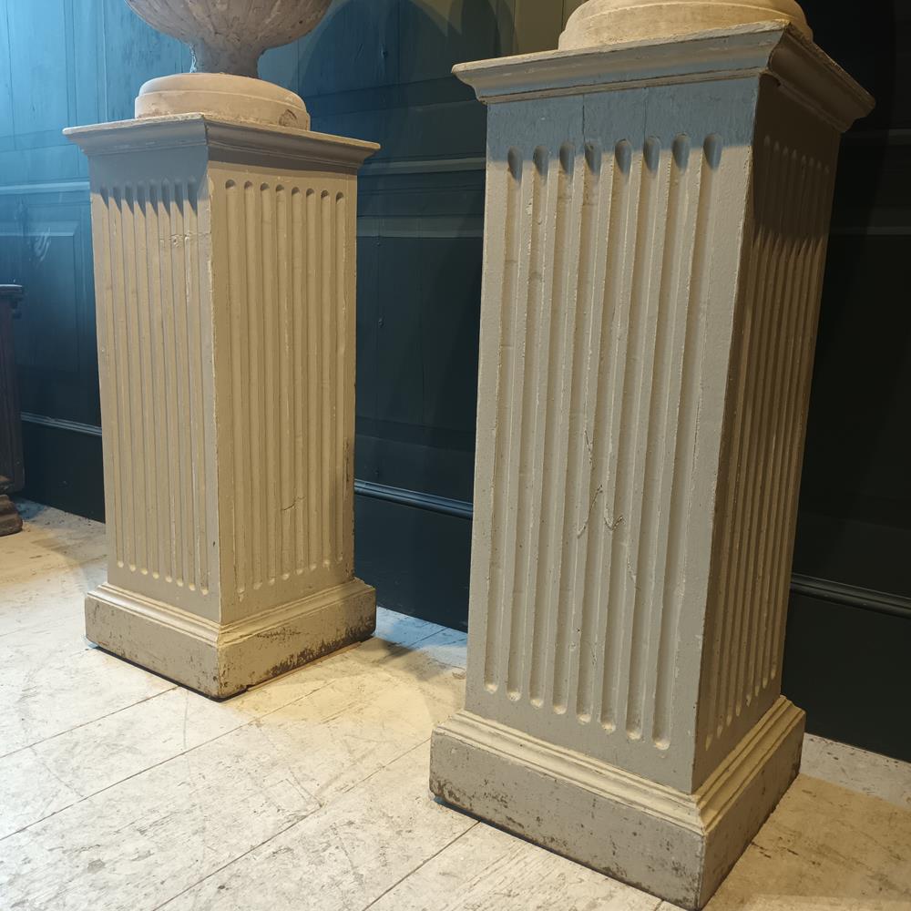 A Pair Of 19th Century Limestone Urns