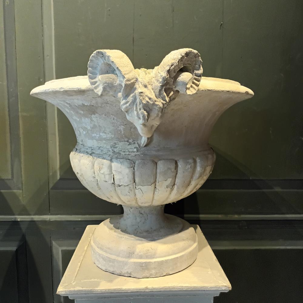 A Pair Of 19th Century Limestone Urns