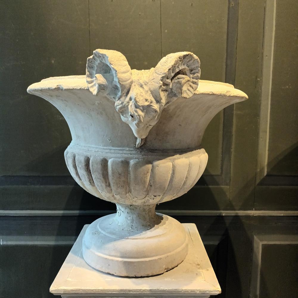 A Pair Of 19th Century Limestone Urns