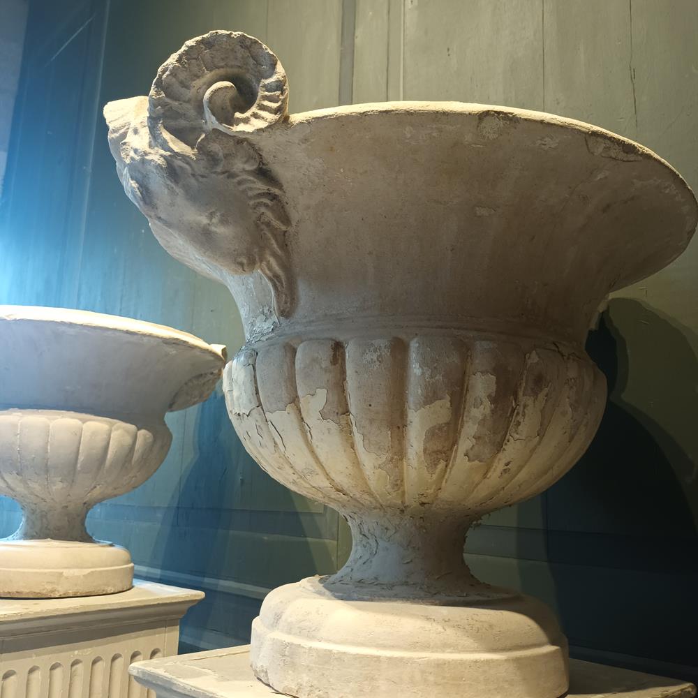 A Pair Of 19th Century Limestone Urns