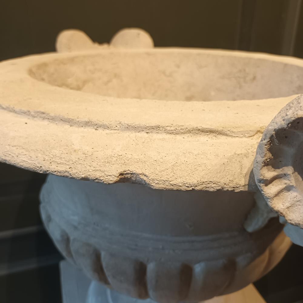 A Pair Of 19th Century Limestone Urns