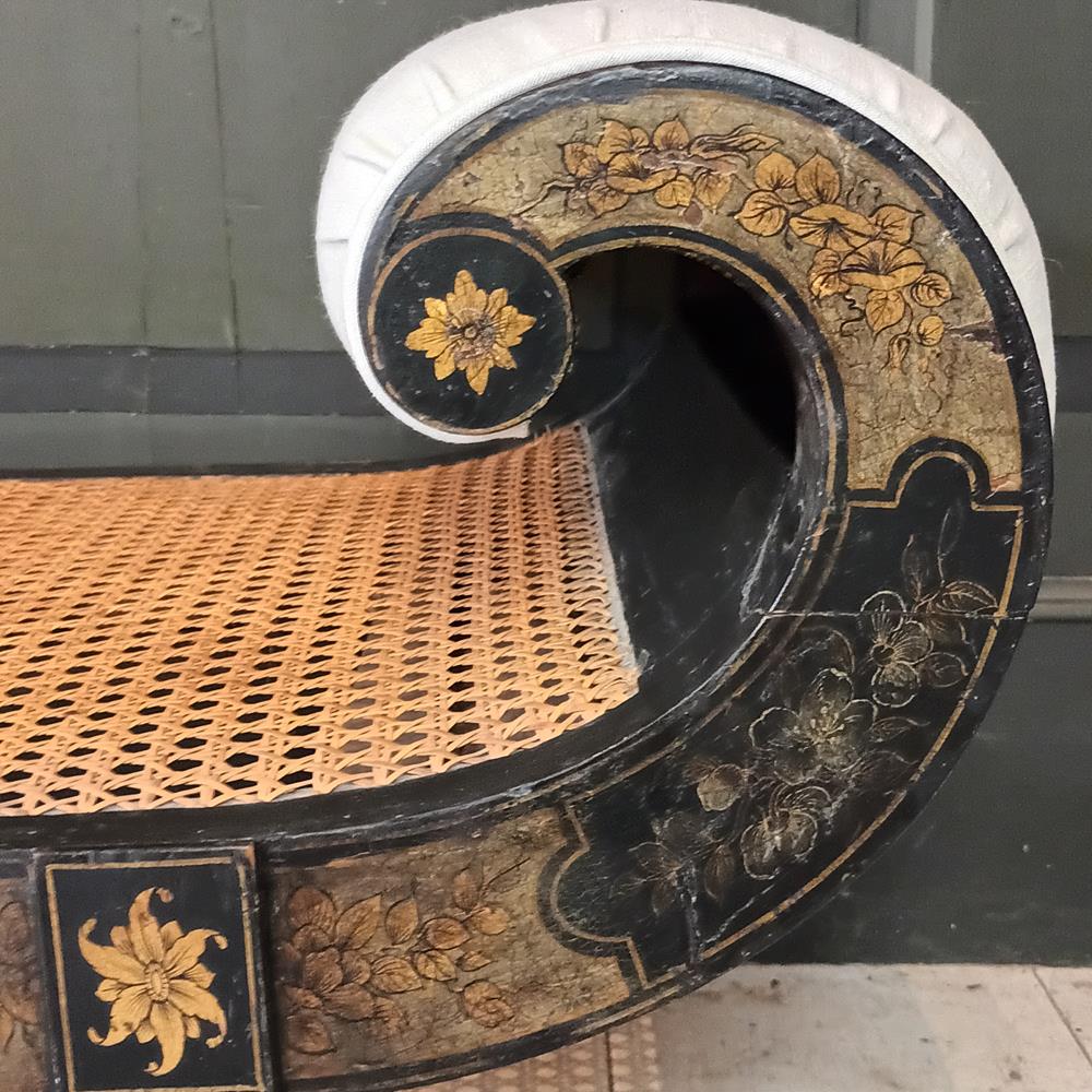 Regency Black Lacquered Window Seat