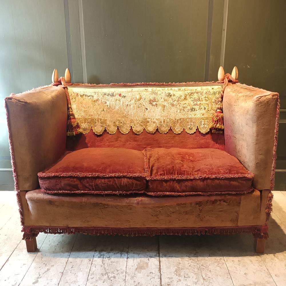 1920's Knoll Velvet Sofa