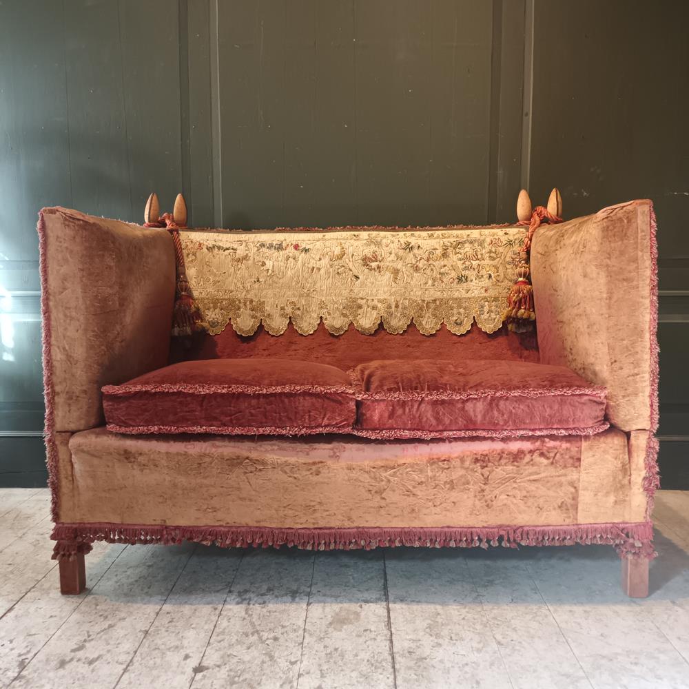 1920's Knoll Velvet Sofa