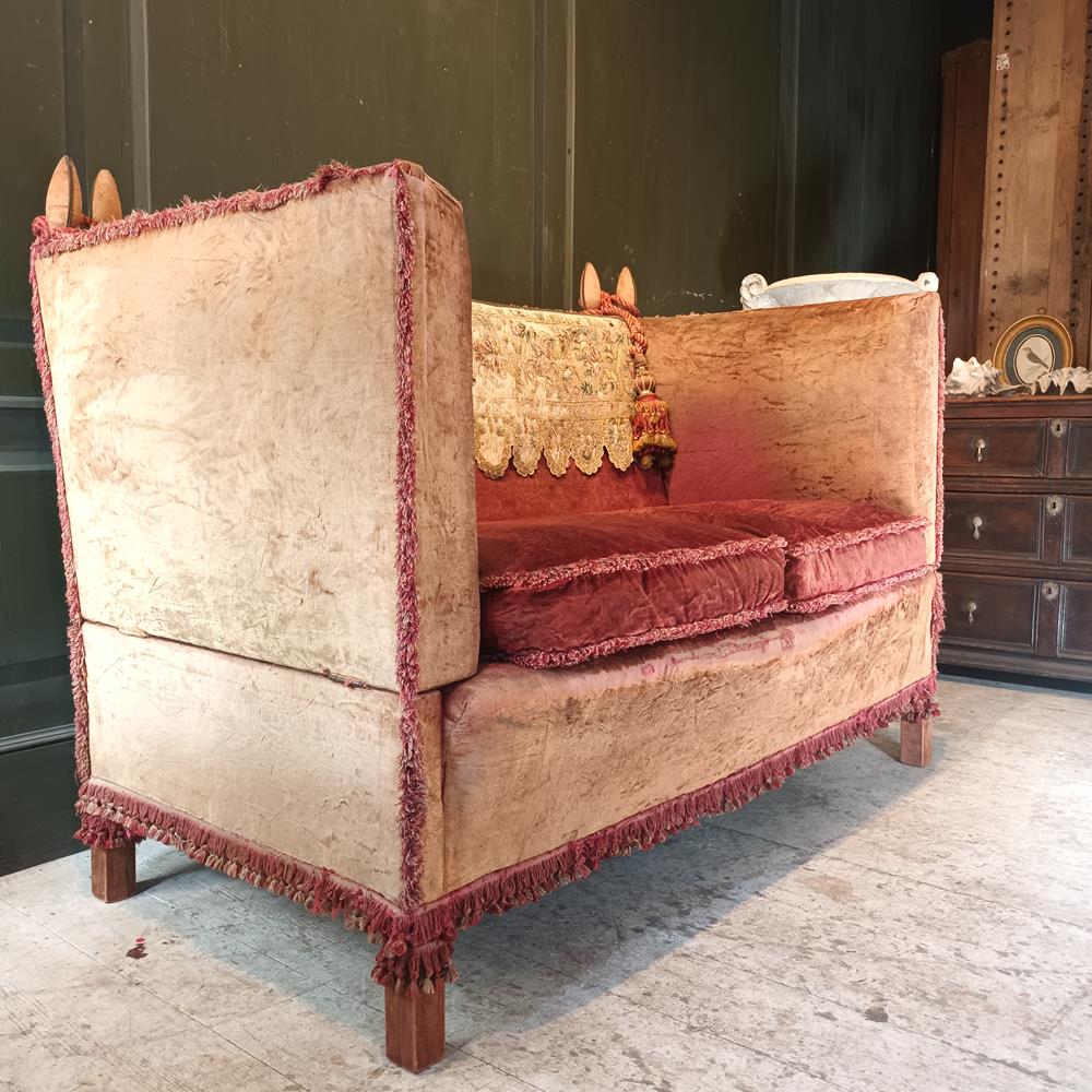 1920's Knoll Velvet Sofa