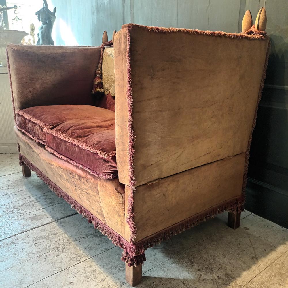 1920's Knoll Velvet Sofa