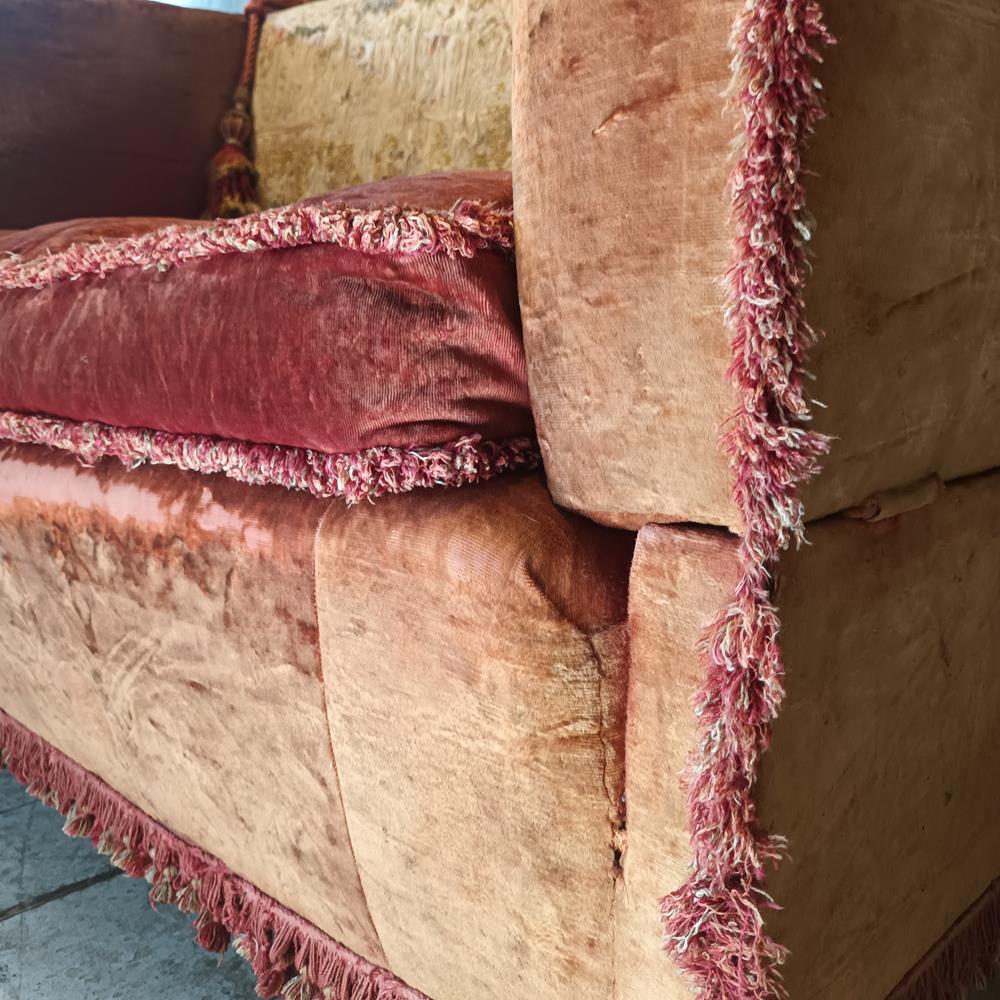 1920's Knoll Velvet Sofa