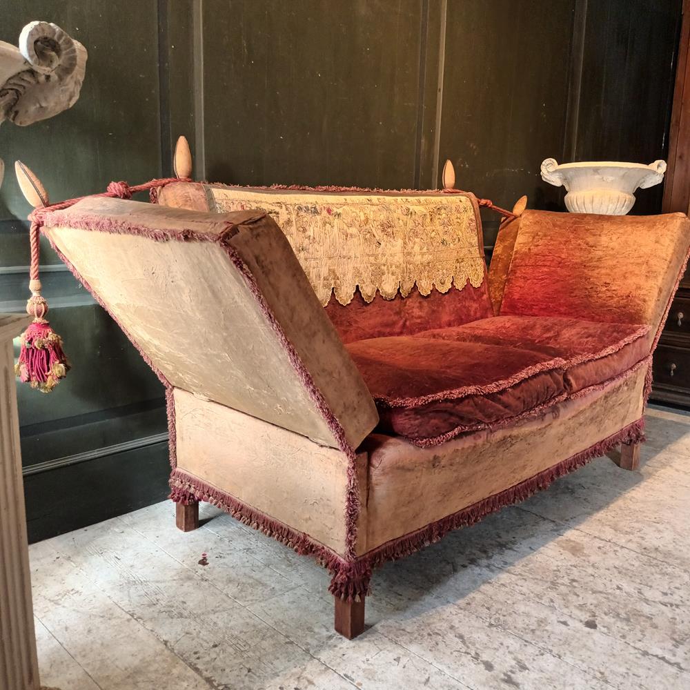 1920's Knoll Velvet Sofa