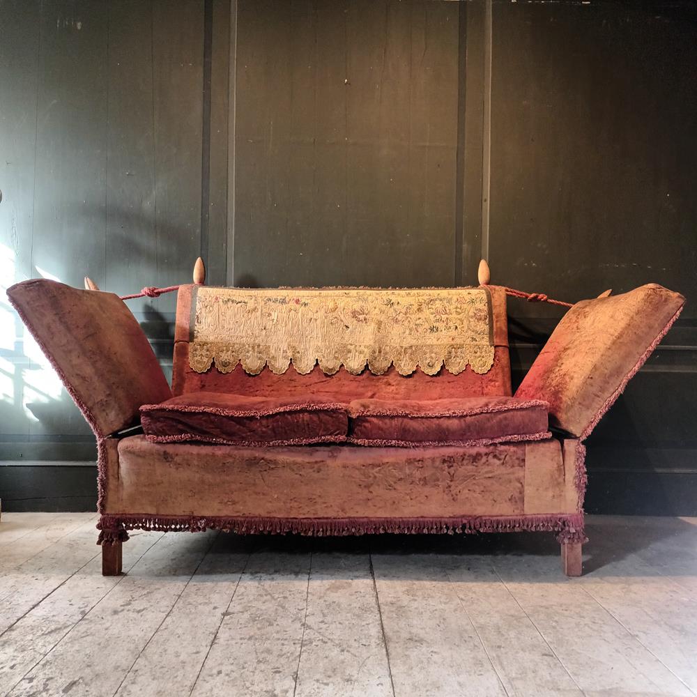 1920's Knoll Velvet Sofa