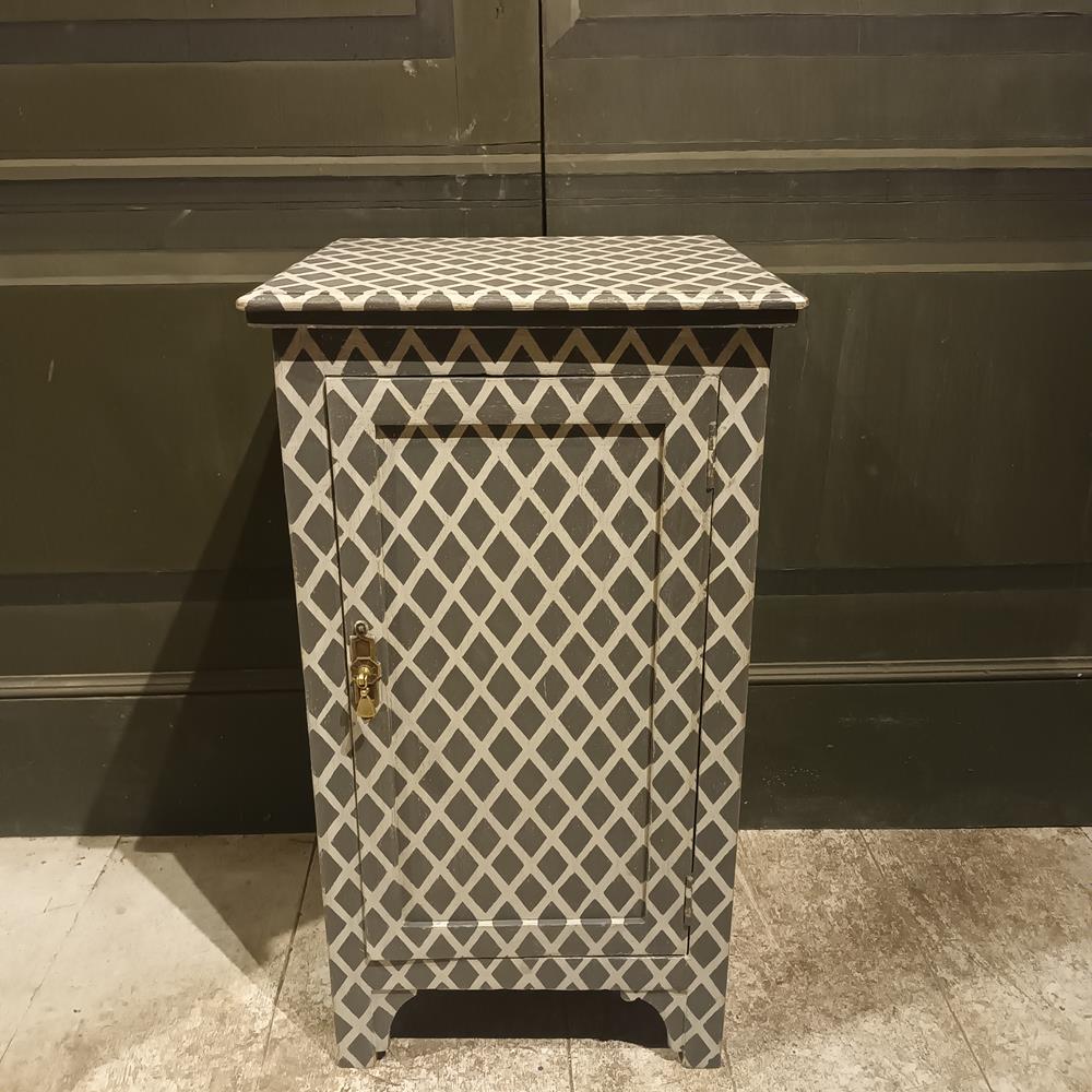 19th Century Painted Continental Bedside Cupboard