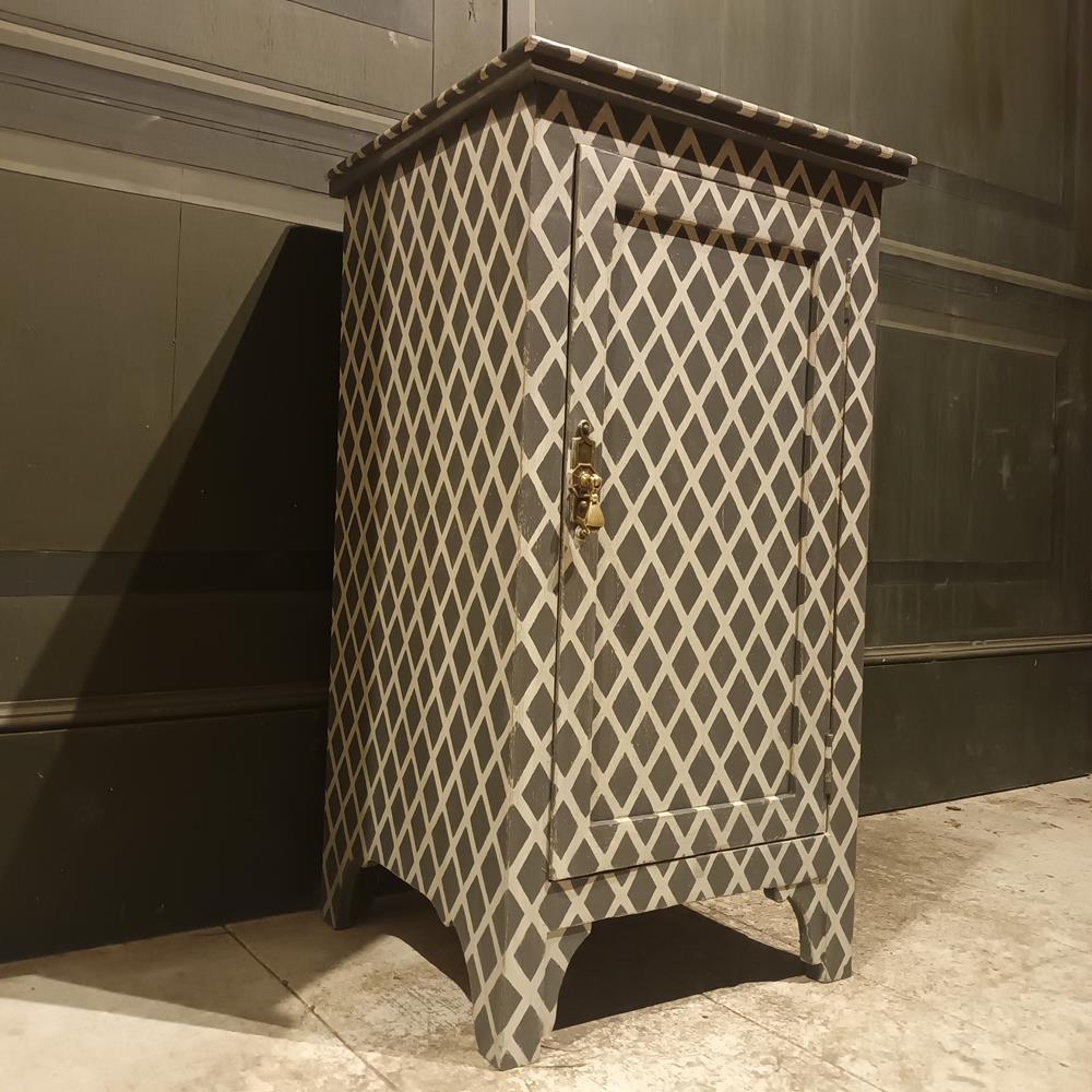 19th Century Painted Continental Bedside Cupboard