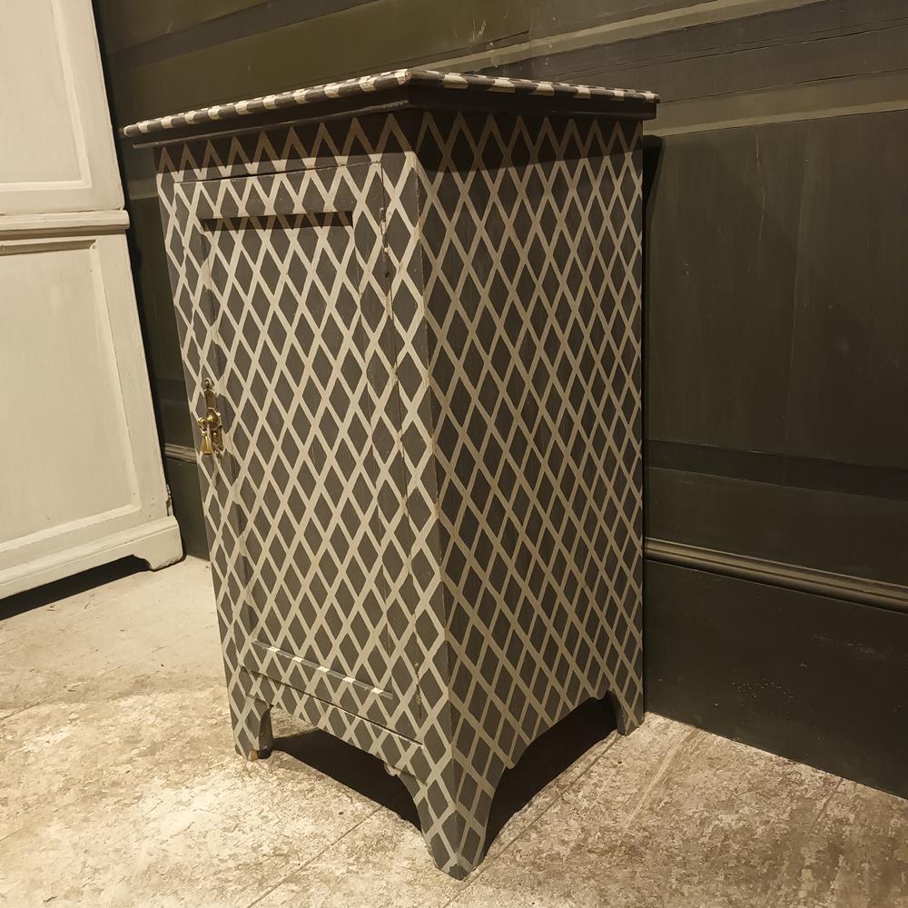 19th Century Painted Continental Bedside Cupboard