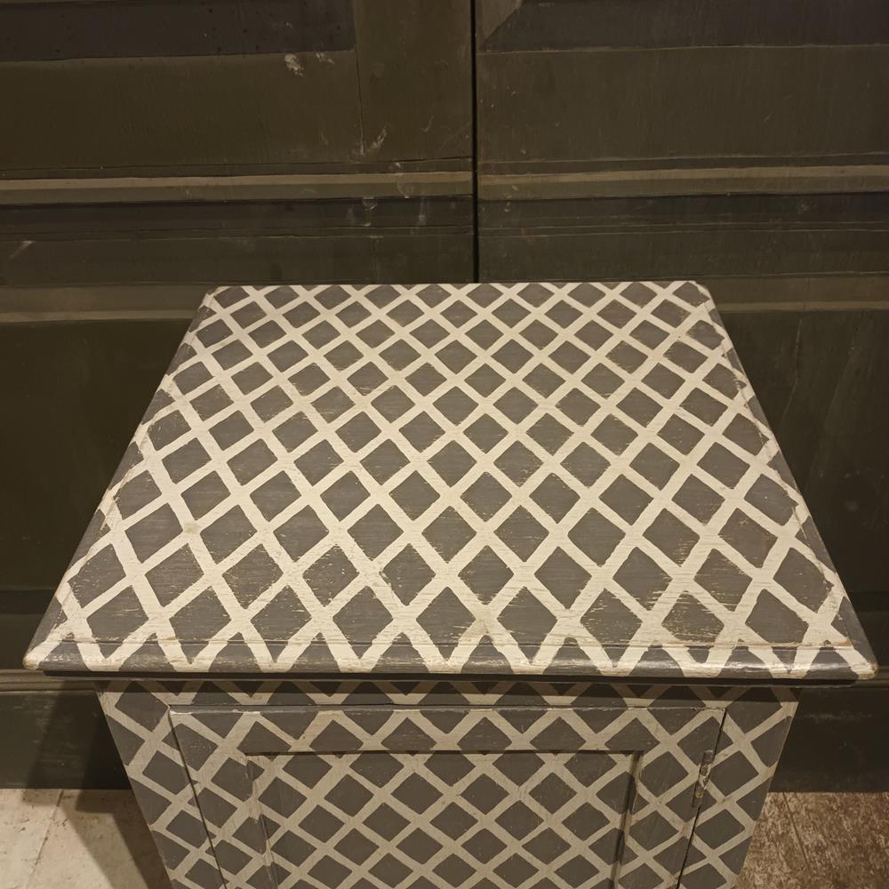 19th Century Painted Continental Bedside Cupboard