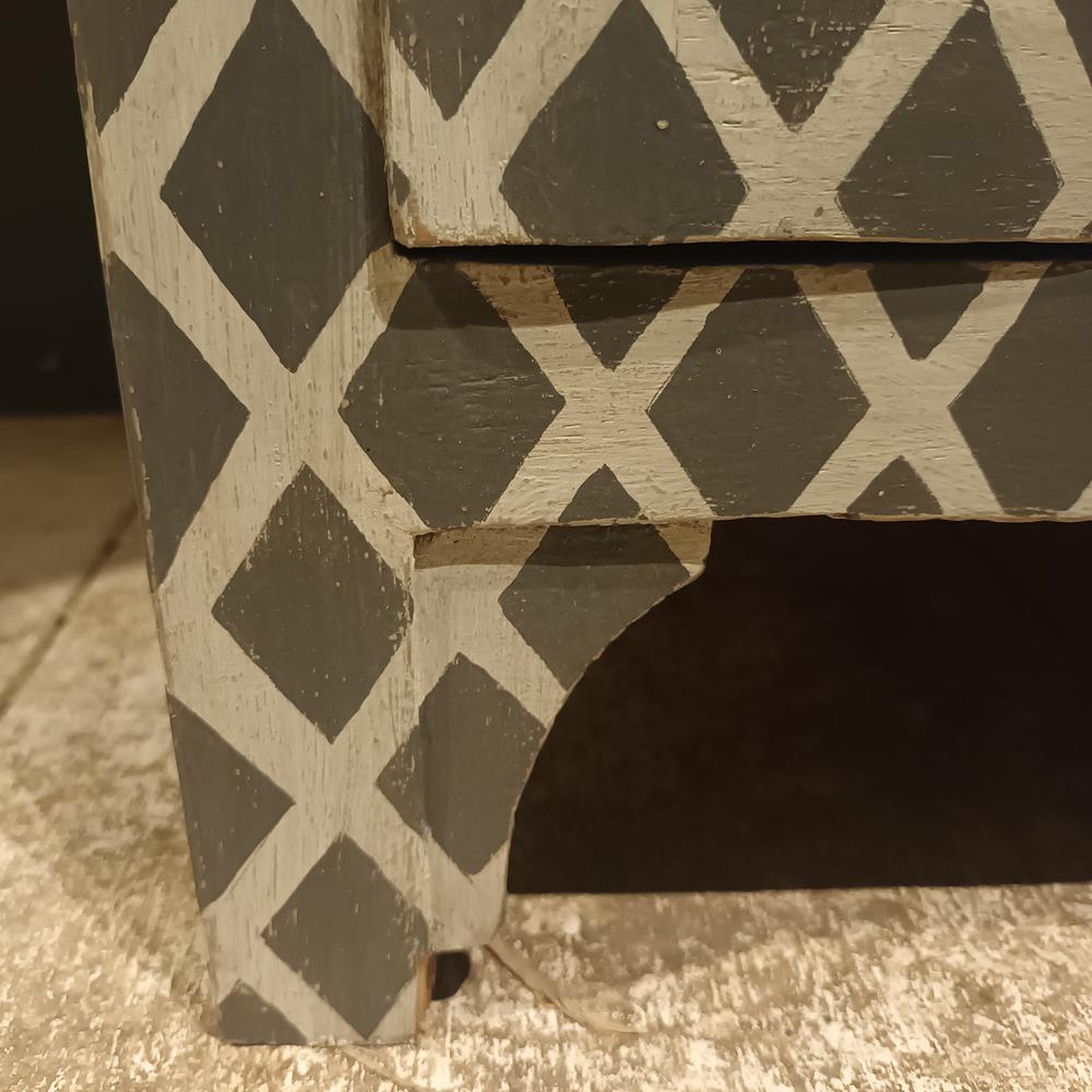 19th Century Painted Continental Bedside Cupboard