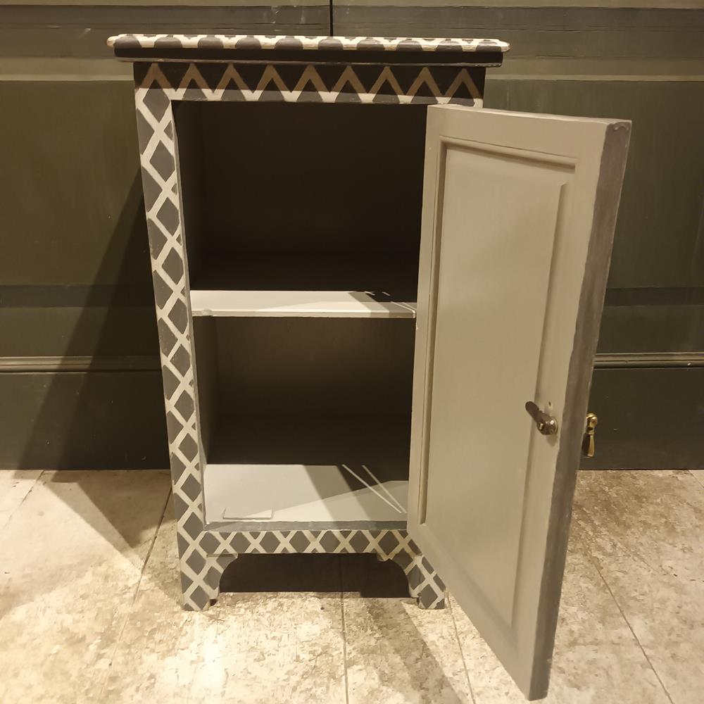 19th Century Painted Continental Bedside Cupboard