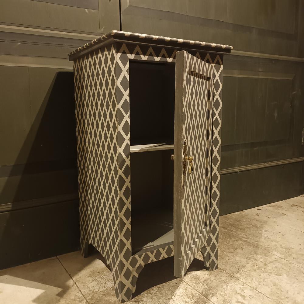 19th Century Painted Continental Bedside Cupboard