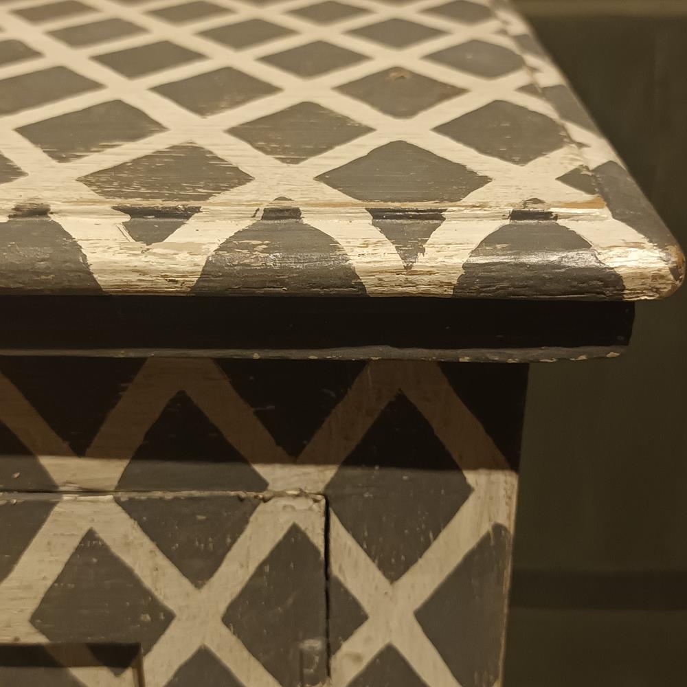 19th Century Painted Continental Bedside Cupboard