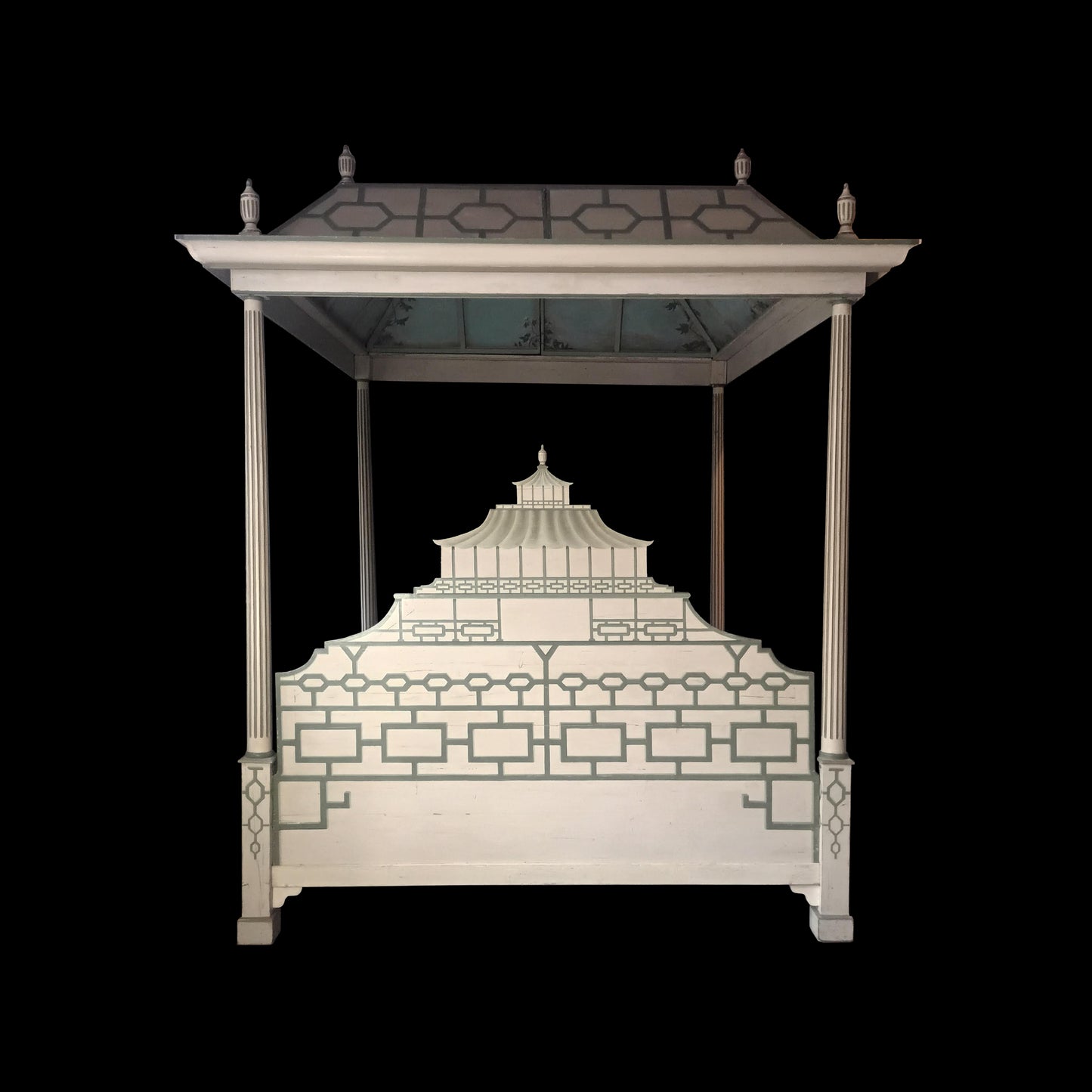 An Edwardian Freestanding Four Poster Bed