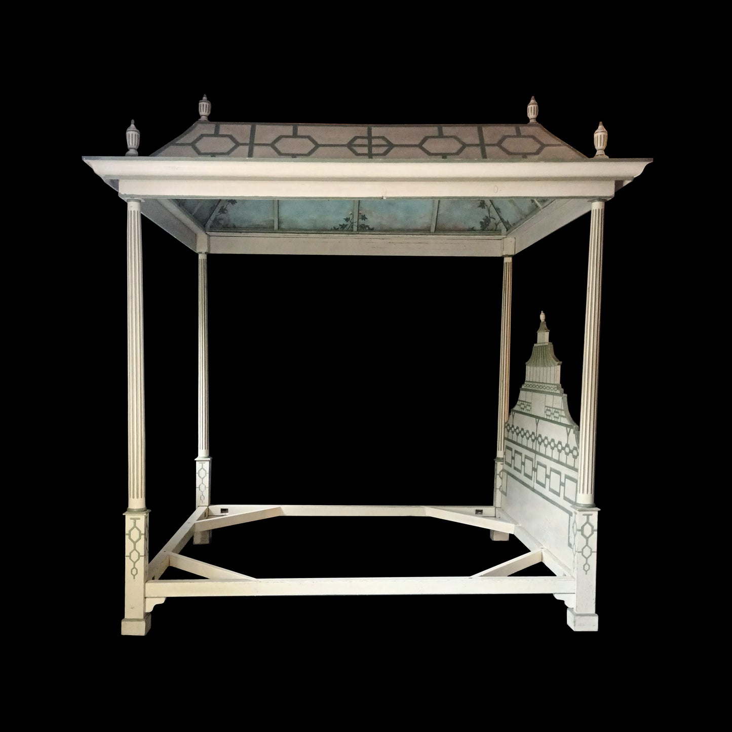 An Edwardian Freestanding Four Poster Bed