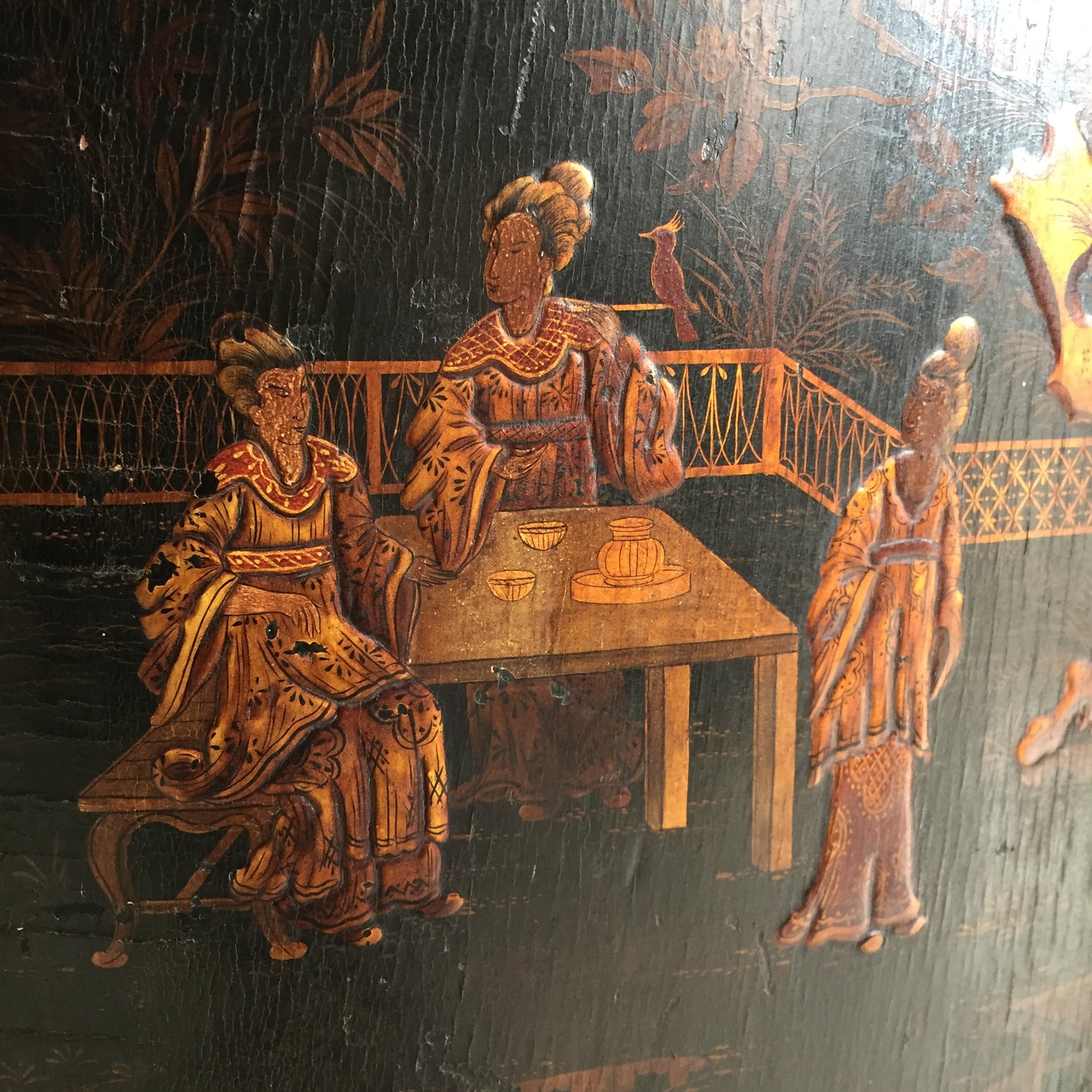 19th Century Chinoiserie Corner Cupboard