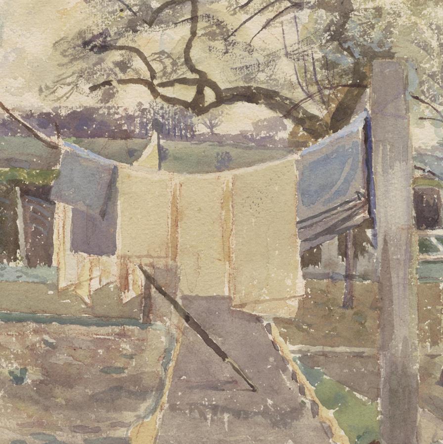 Strawberry Cottage Vegetable Garden, By Evelyn Dunbar