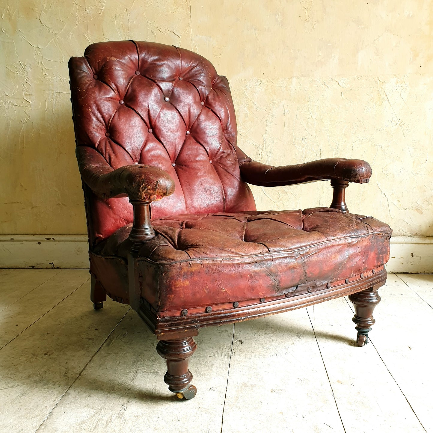 Victorian Leather Library Chair