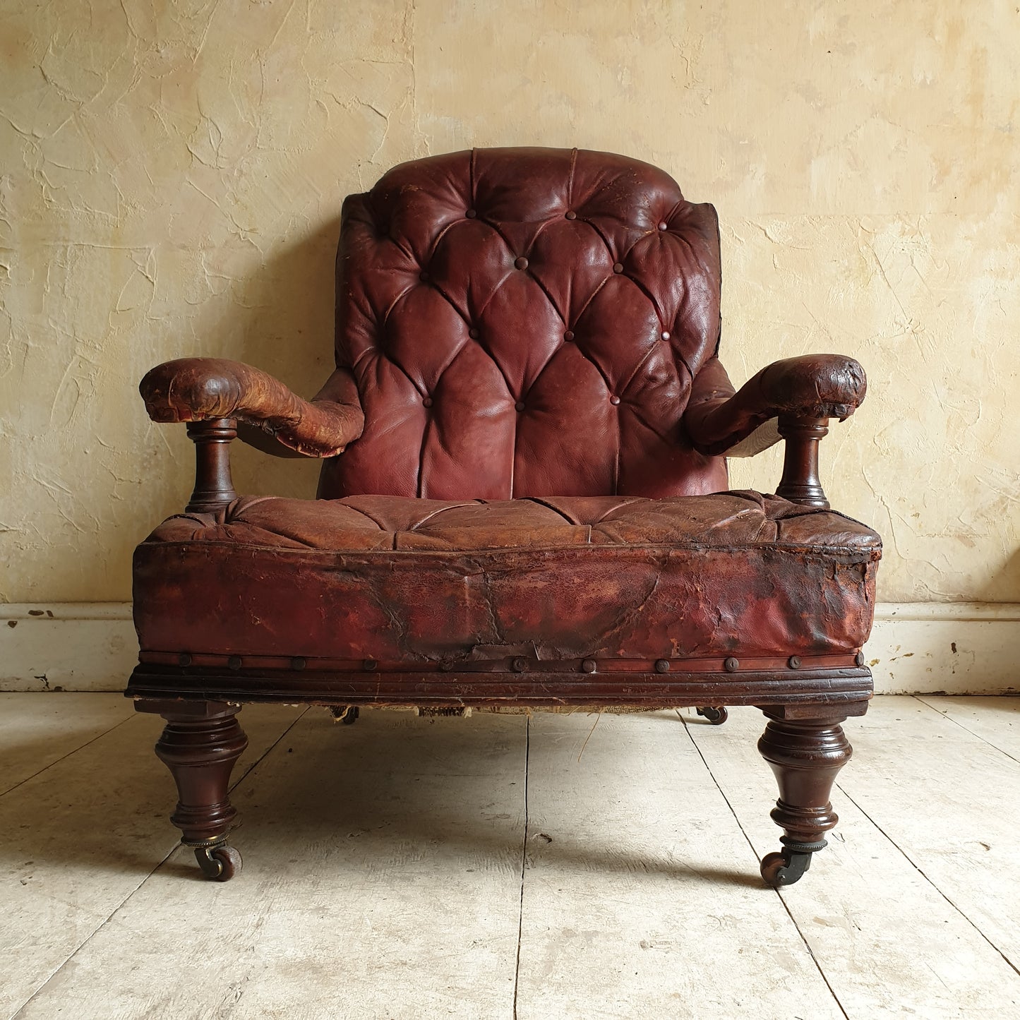 Victorian Leather Library Chair