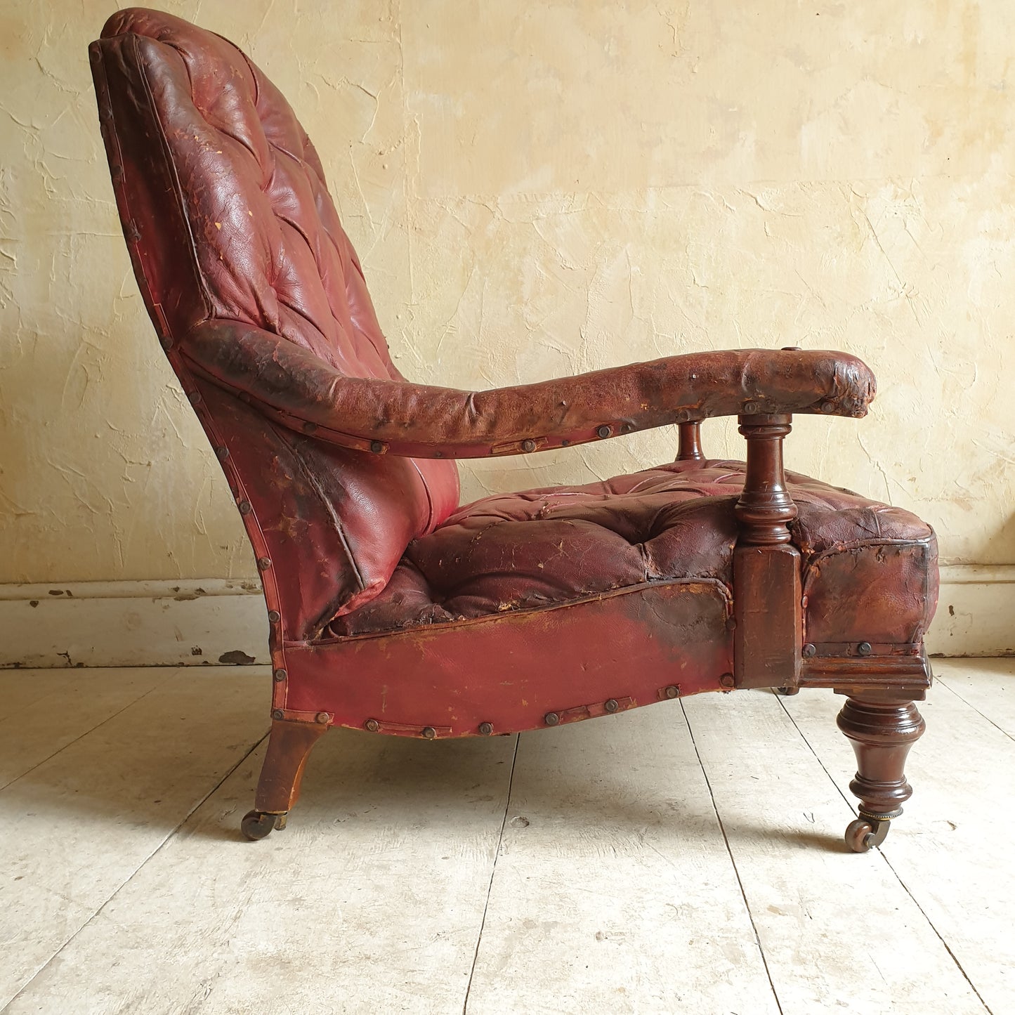 Victorian Leather Library Chair