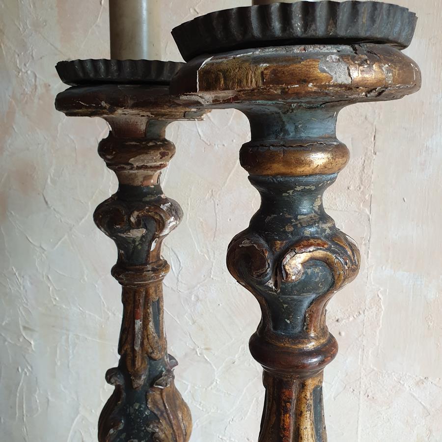 A Pair Of Pricket Candle Holders