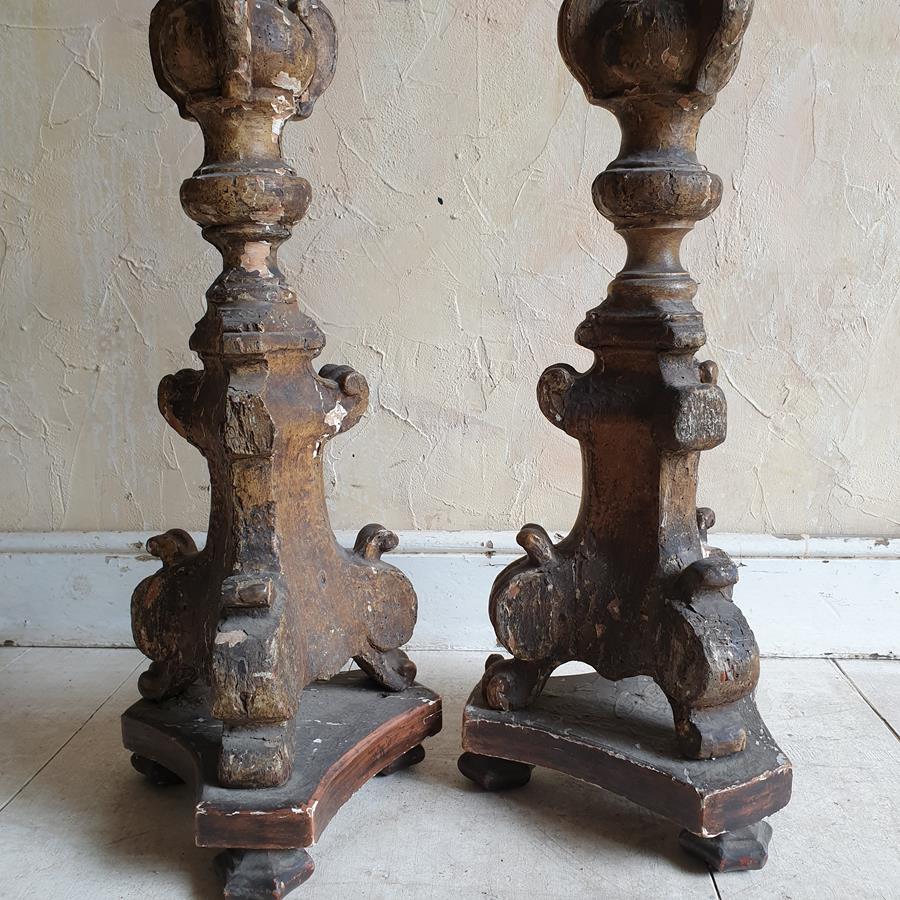 A Pair Of Pricket Candle Holders