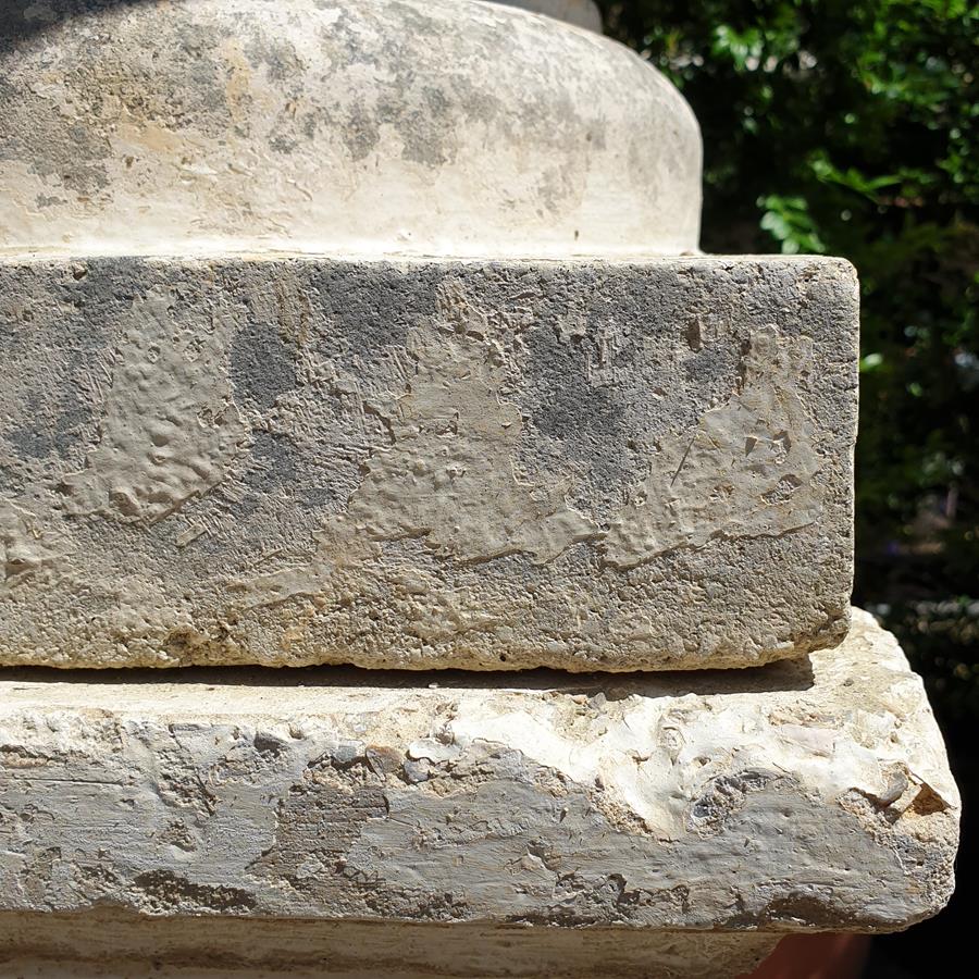 Large Painted Urn on Plinth