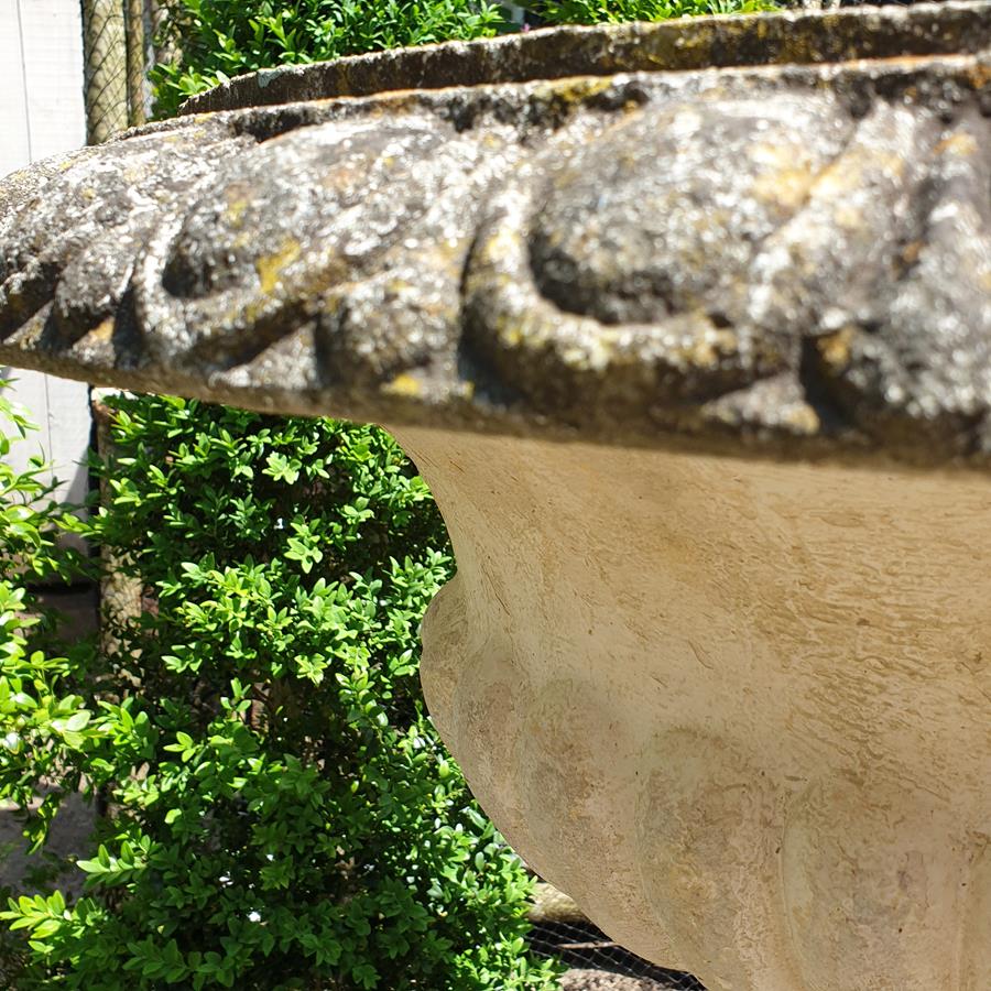 Large Painted Urn on Plinth