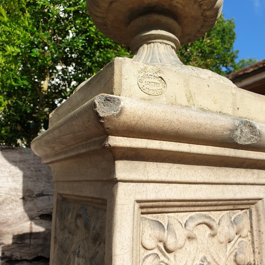 Art Deco Doulton & Co Urn On Plinth
