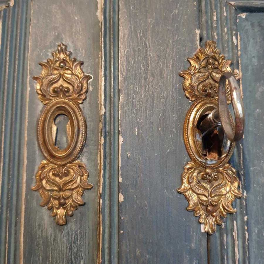 19th Century Painted Pine Corner Cupboard