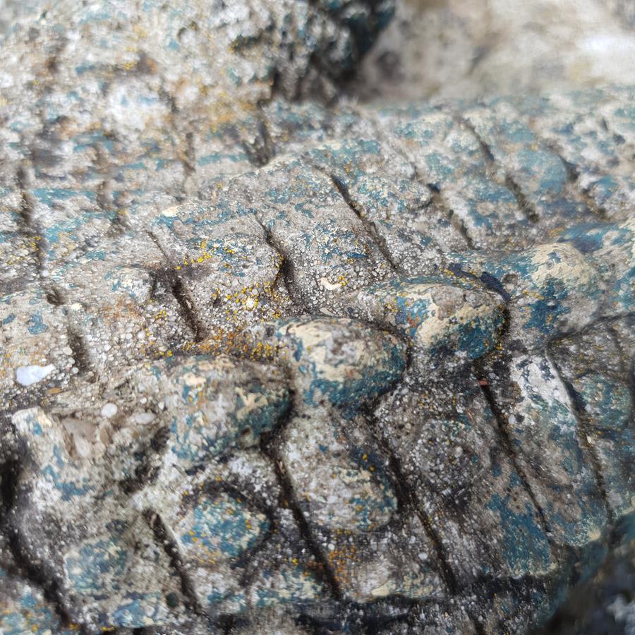 A Painted Crocodile Statue