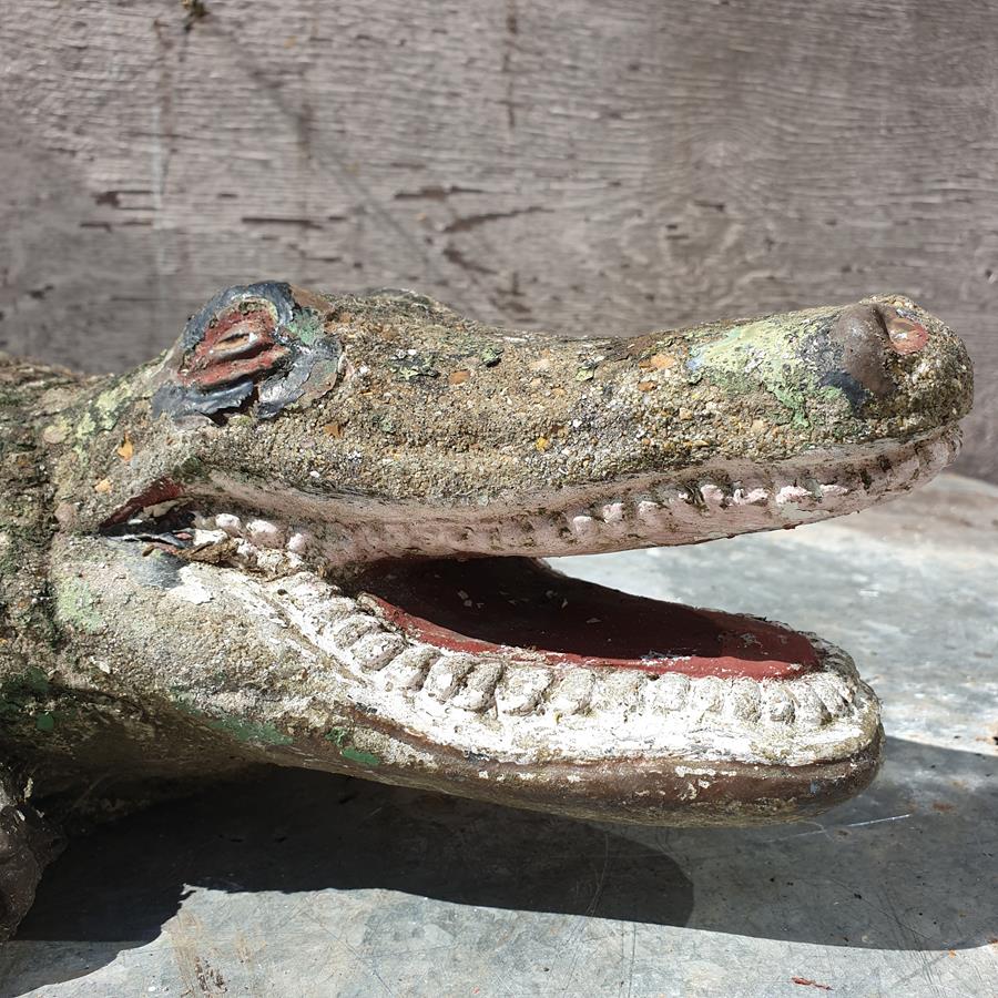 A Painted Crocodile Statue