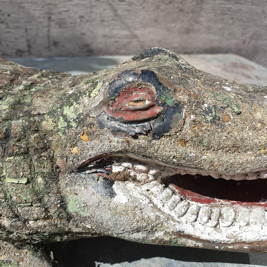 A Painted Crocodile Statue