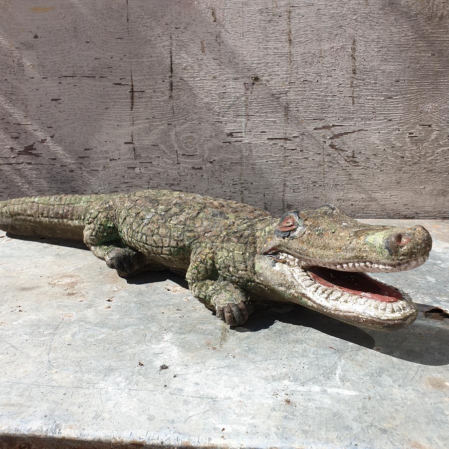 A Painted Crocodile Statue