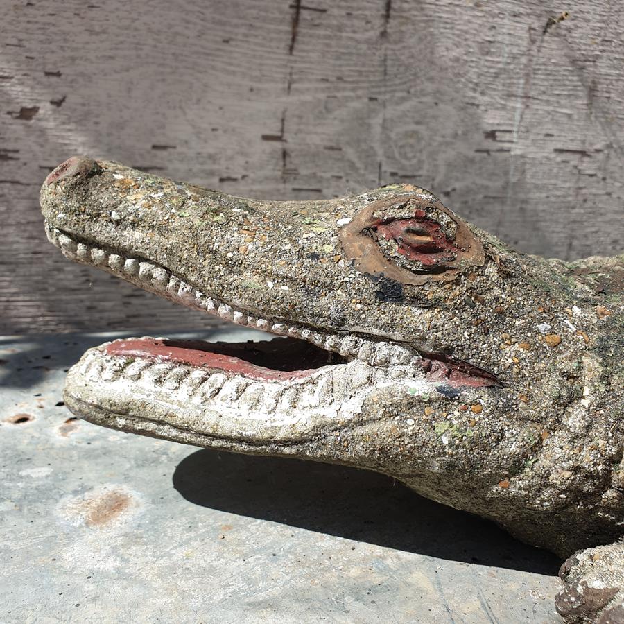 A Painted Crocodile Statue