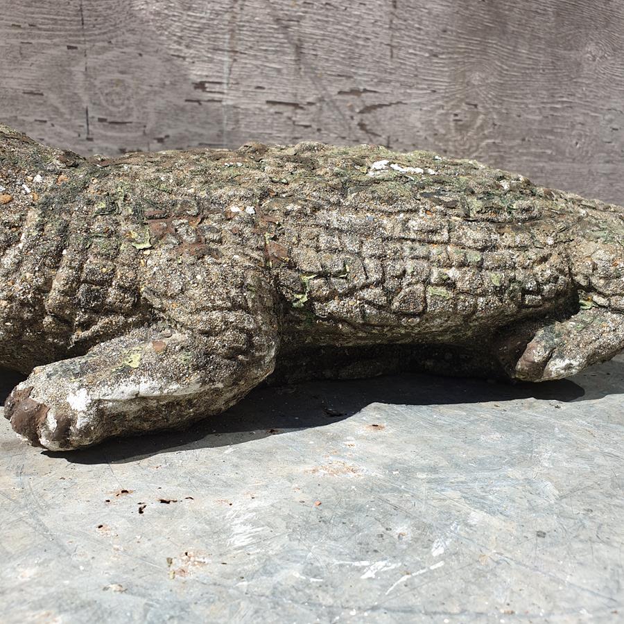 A Painted Crocodile Statue