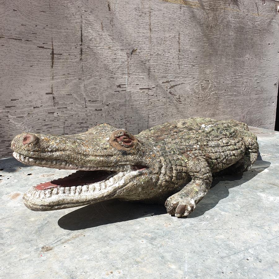 A Painted Crocodile Statue